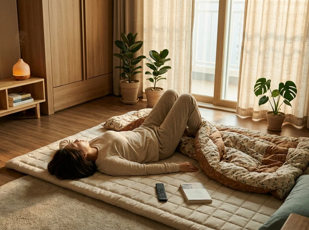 sleeping on the floor